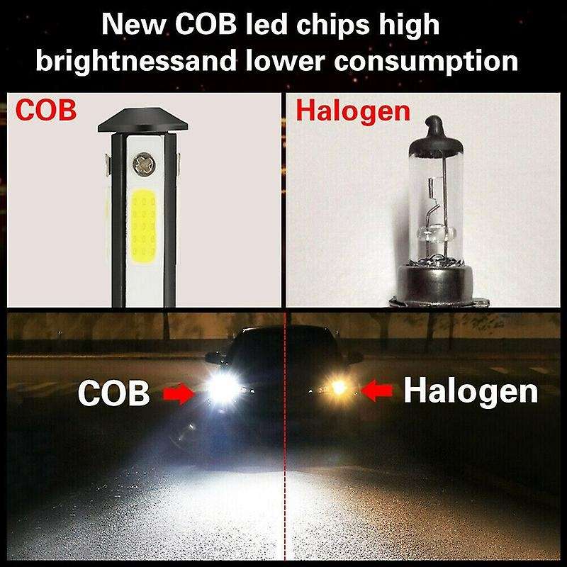 9005 H11 Combo 4Side LED Headlight Fog Kits Bulb 6000K White High Low Beam
