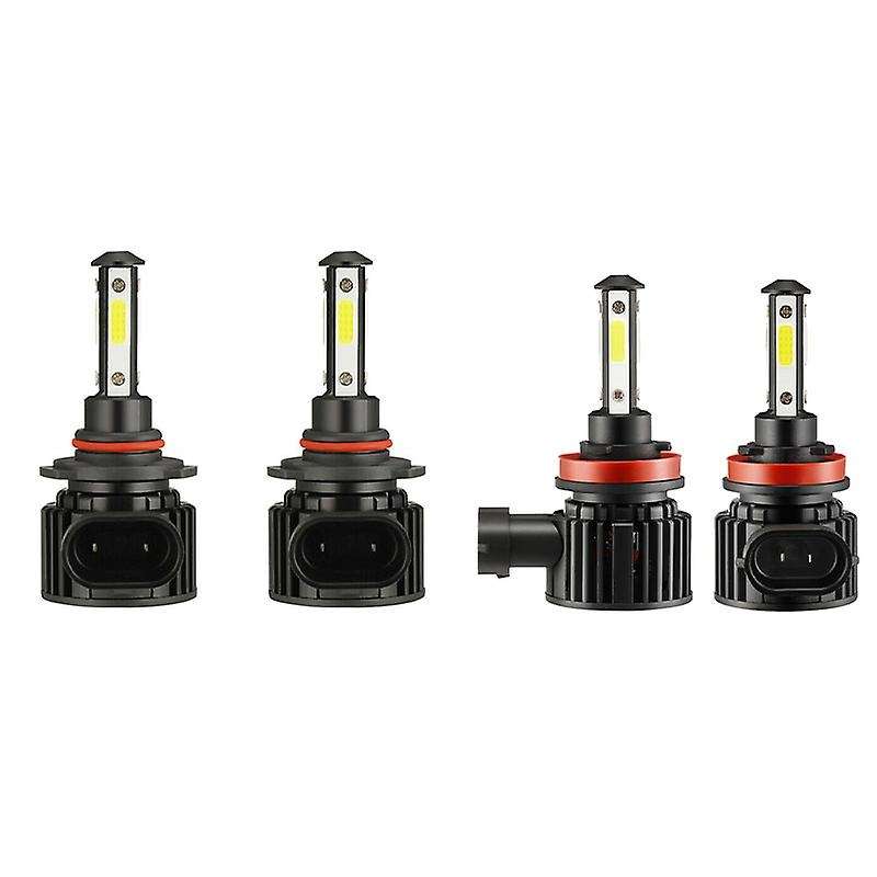 9005 H11 Combo 4Side LED Headlight Fog Kits Bulb 6000K White High Low Beam