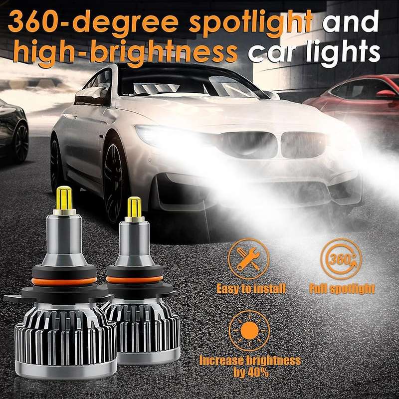 9005 LED Headlight Bulbs 10-32V Upgraded 360-Degree LED Bulbs 60W White Extremely Bright 18000LM