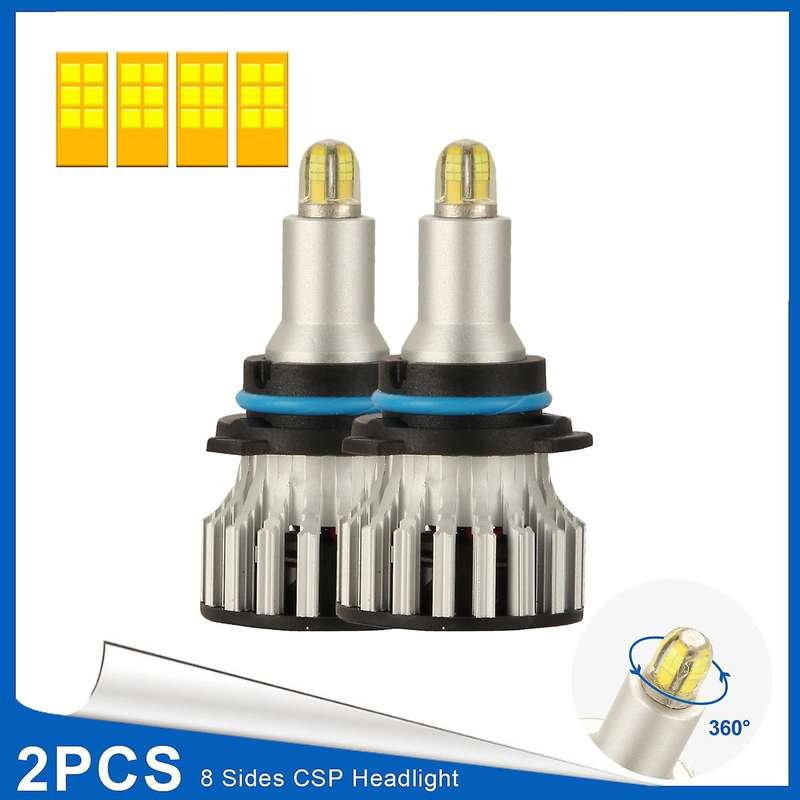 9006 LED Headlight Bulbs, 24 CSP 8 Sides 360 Degree Car Led Lighting, 120W 18000LM 6500K Fog Light B