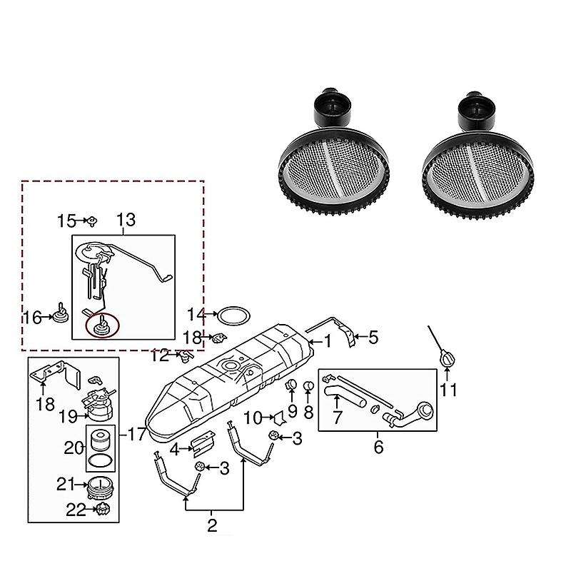 904-419 Set Of 2 Fuel Tank Pick-Up Screen Sock Filter for E350 F250 F350 6.0L 7.3L 4C4A-9365- E5TZ9J