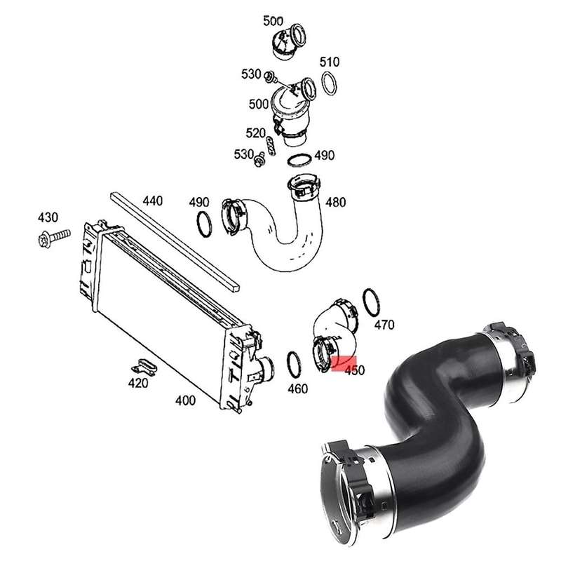 9065283782 Left Intercooler Turbocharger Pipe 906 Booster Hose for Sprinter
