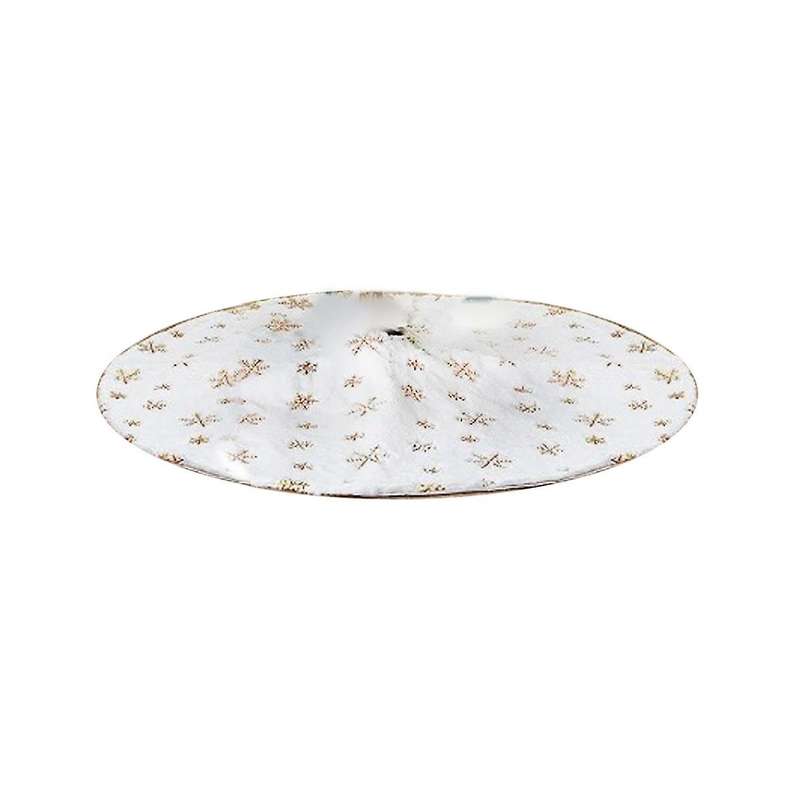 90cm Christmas Trees Skirt Faux Fur Carpet Snowflake White Plush Mat for Home Xmas Tree New Year Dec