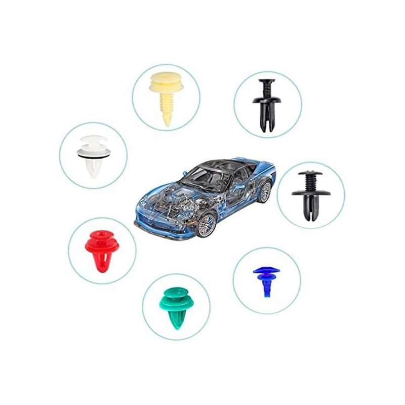 925pcs Car Bumper Retainer Clips Plastic Rivets Fasteners Handle Rod Clip, 26 Sizes Auto Push Pin Ri