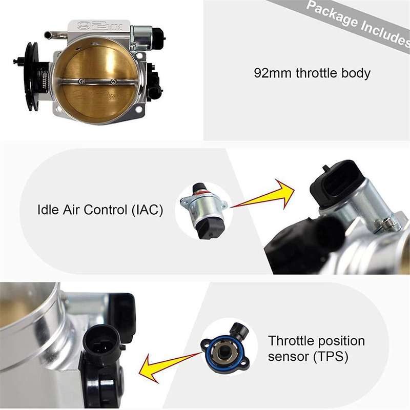 92mm Throttle Body with IAC Throttle Position Sensor for LSX LS1 LS7