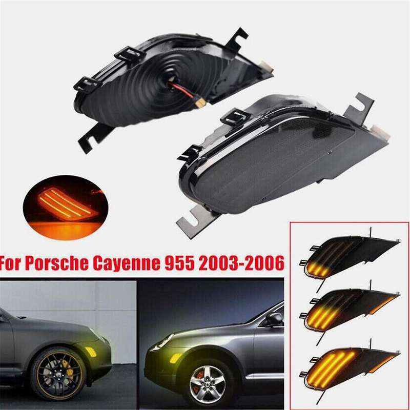 95563103310 95563103301 Dynamic LED Side Marker Lights Turn Signal Lamps for 955 2003-2006 Black
