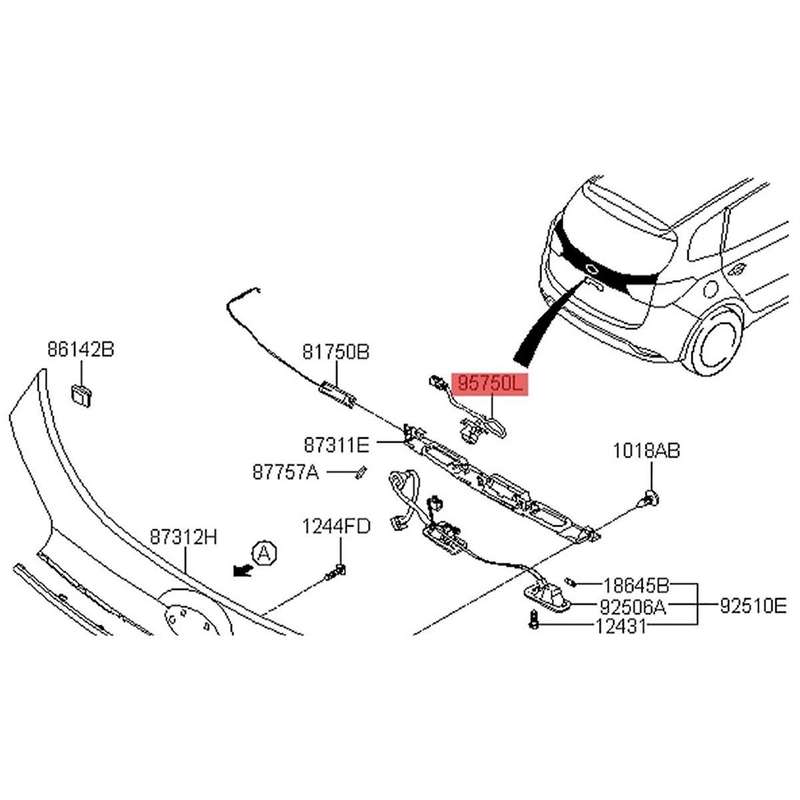 95760-A4100 6PIN Assist Rear View Camera Assembly for Carens 2014-2017 Camera Reverse Parking 95760-