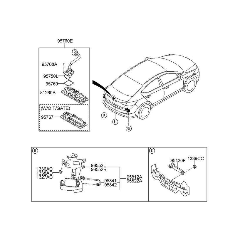 95760-f2001 Handle Rear View Camera 95760-f2300 for 2017+ Trunk Parking Assist Back-up Camera