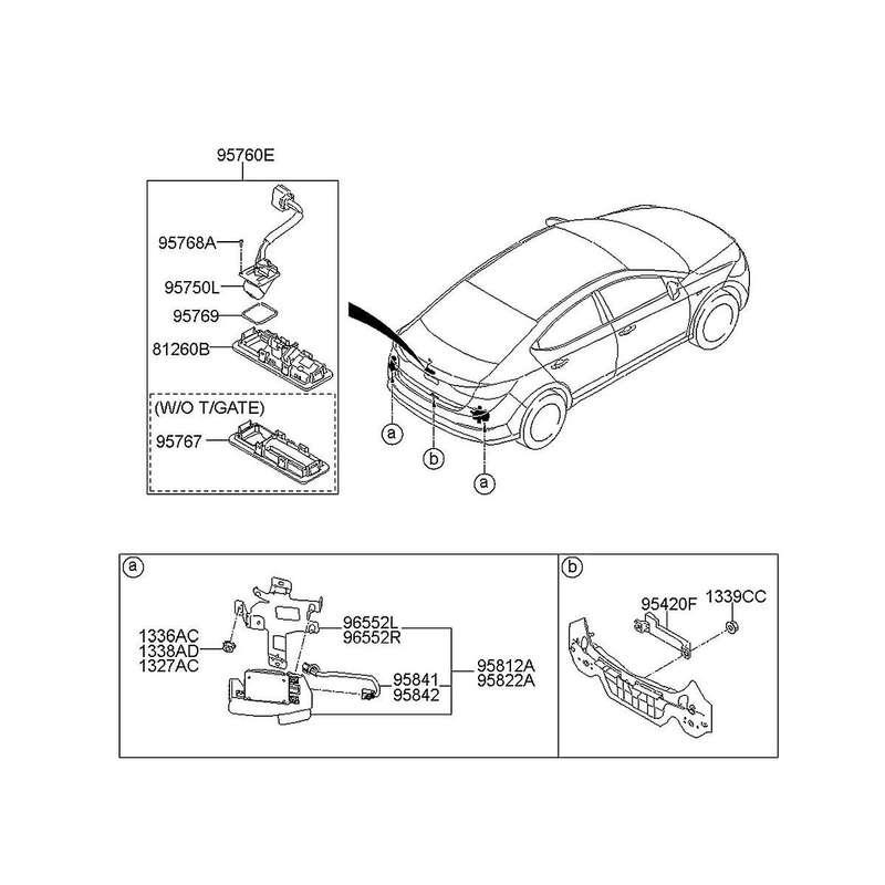 95760-f2000 95760-f2300 Car Rear View Camera for 2017-2023 Reverse Parking Assist Camera 95760 F200