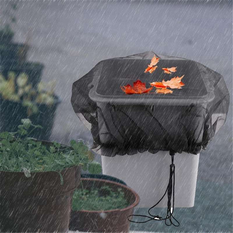 95cm Outdoor Garden Rain Barrel Mesh Cover Water Tank Protective Cover Filter Mesh Barrel Insect Ne