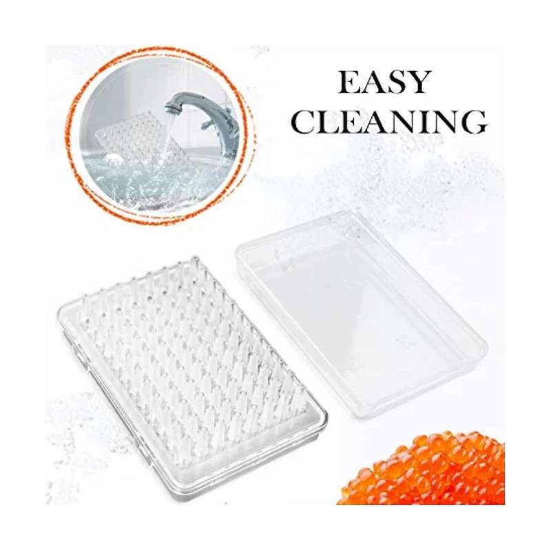 96 Holes Roe Builder with Tube Kitchen Roe Maker Spoon Fish Roe Molecular Cuisine Professional Fish