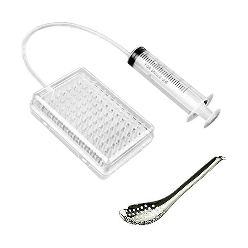 96 Holes Roe Builder with Tube Kitchen Roe Maker Spoon Fish Roe Molecular Cuisine Professional Fish