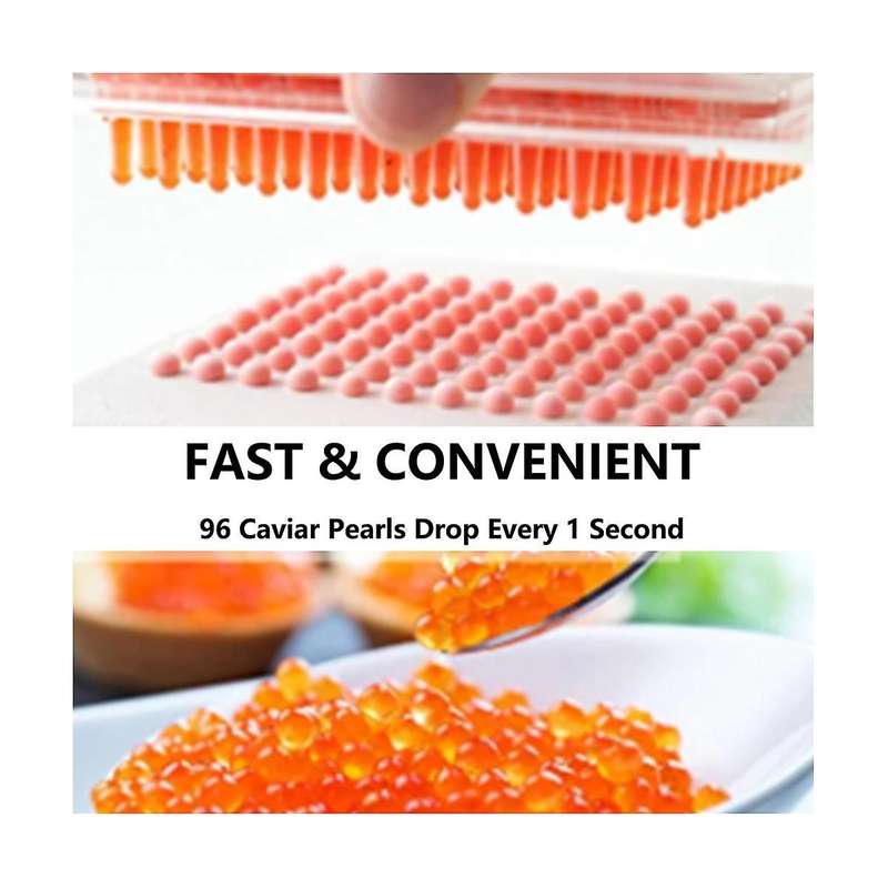 96 Holes Roe Builder with Tube Kitchen Roe Maker Spoon Fish Roe Molecular Cuisine Professional Fish