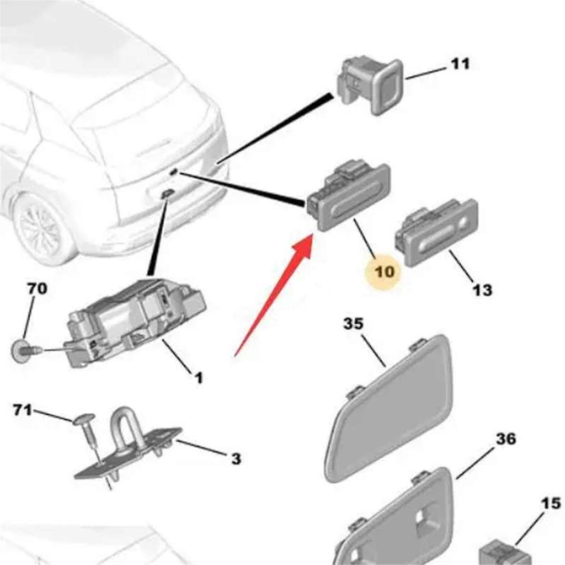 9676028380 Trunk Switch Back Door Switch Back Door Button for 3008 5008 RCZ C3 C4 C5 DS5 DS6