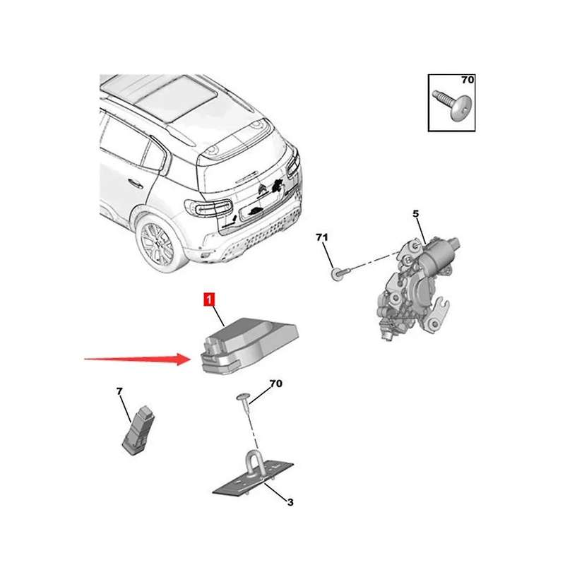 9687148480 / 8719h4 Lock Trunk Gate Boot Lock Catch for 3008 5008 508 C5