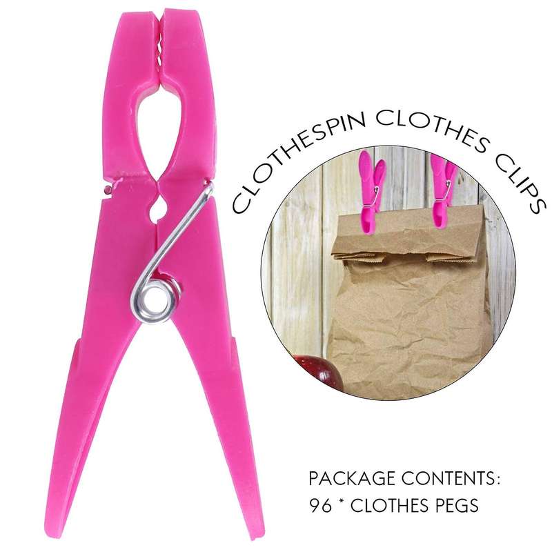 96pcs Clothes Pegs, Colorful Plastic Clothespin, Windproof Laundry Pegs Clothes Supplies Underwears