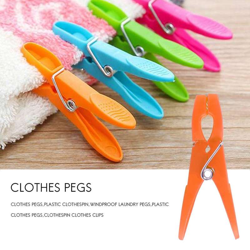 96pcs Clothes Pegs, Colorful Plastic Clothespin, Windproof Laundry Pegs Clothes Supplies Underwears