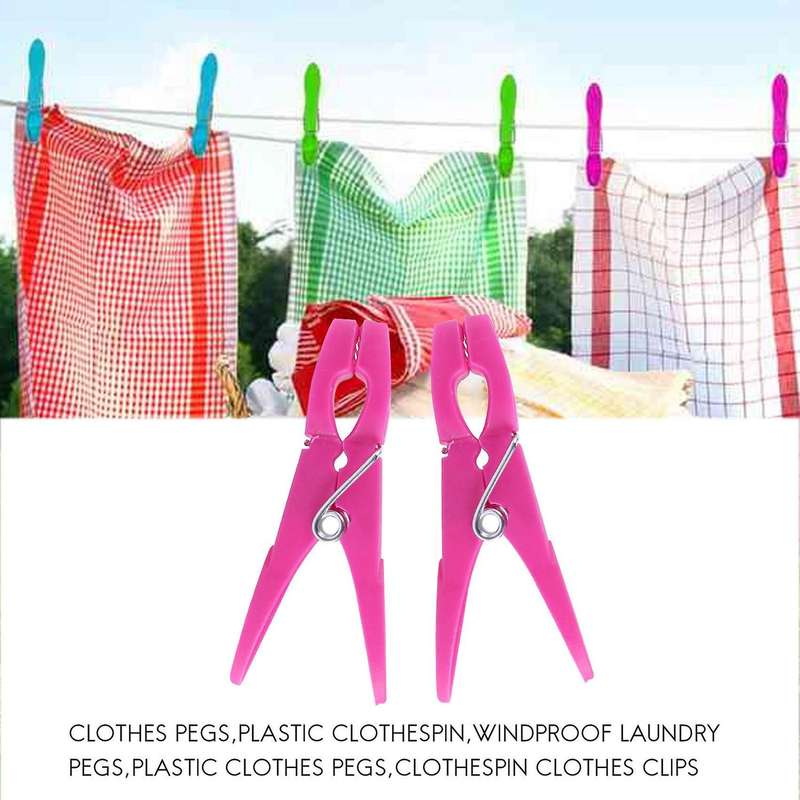 96pcs Clothes Pegs, Colorful Plastic Clothespin, Windproof Laundry Pegs Clothes Supplies Underwears