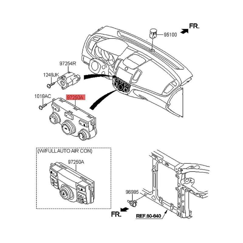 97250-1x510 97159-1x000 Car Air Conditioning Switch Panel Making A/c Adjustment Knob for Forte Cera