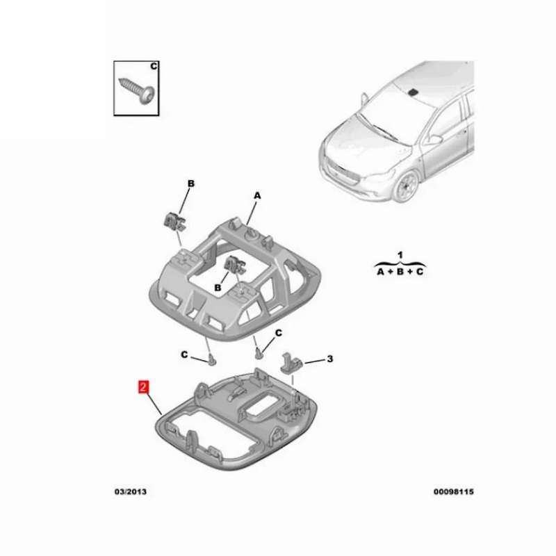98024841ds Car Roof Control Panel Roof Light Guard Reading Light Panel for 301 2013-