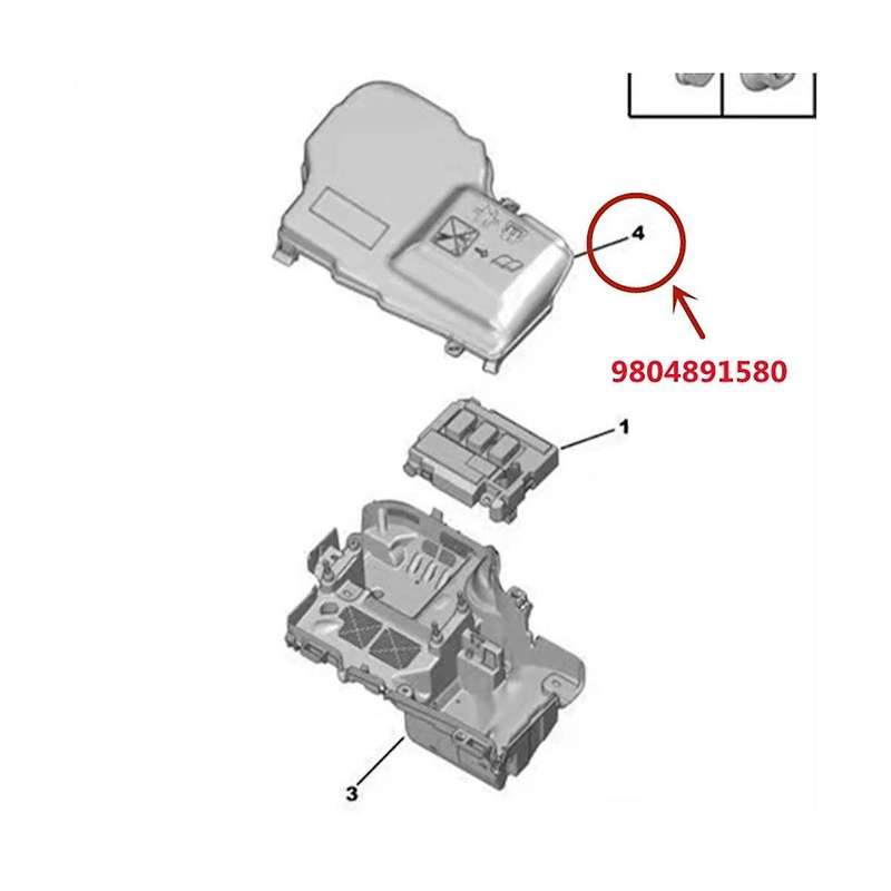 9804891580 Car Fuse Box Cover Cover for 508 C5 Plastic Engine Safety Cover