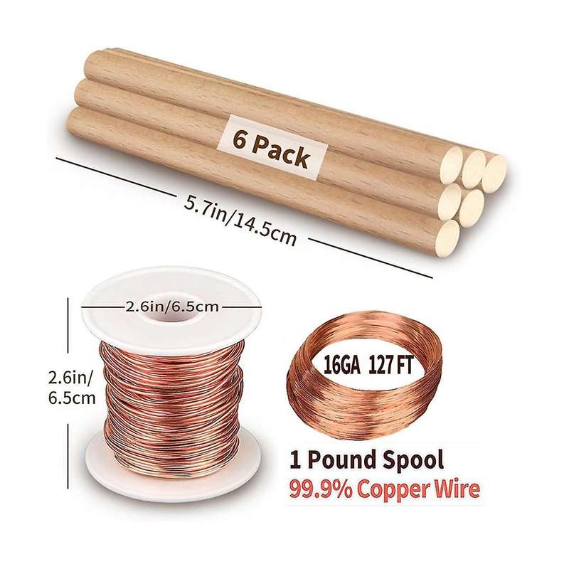 99.9% Pure Copper Wire for Electro Culture Gardening Copper Wire with 6 Stake for Growing Garden Pla
