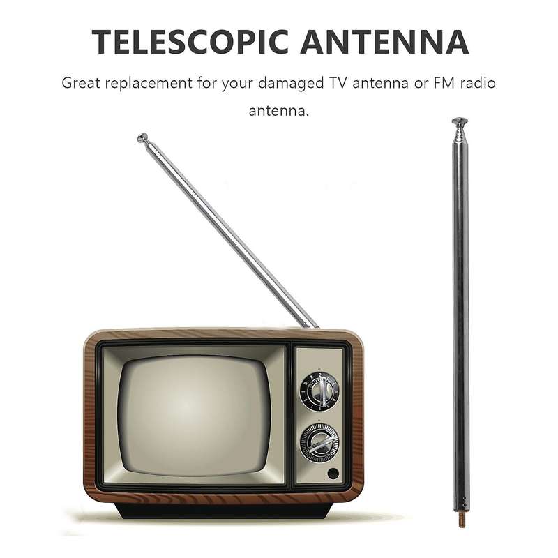 98cm 38.5" 7 Sections Telescopic Antenna Replacement Compatible FM Radio TV