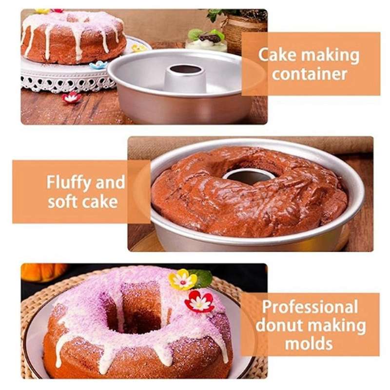 9in Cake Pan Round Nonstick Pound Cake Pan for Baking,Tube Cake Pan for Cheesecake,Flan,Creme Cake,C