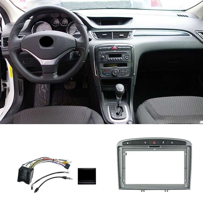 9Inch Car Stereo Fascia Panel Frame DVD Panel Bezel Frame Installation Trim Kit Fit for 408 2008-201