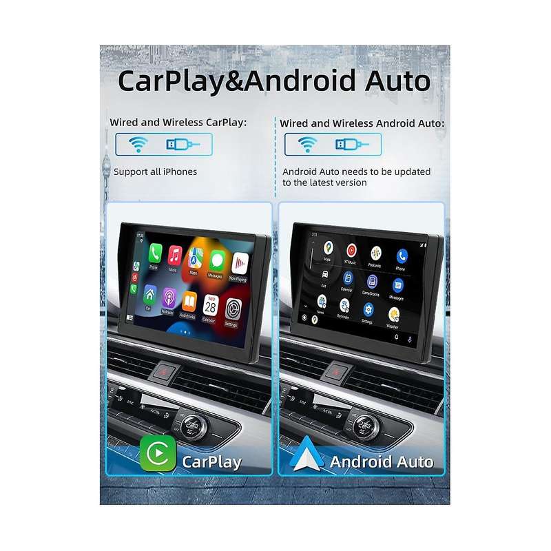 9Inch Car Radio with Dashcam, Dash Mount CarPlay & Android Auto, Car Stereo Bluetooth, Mirror Link