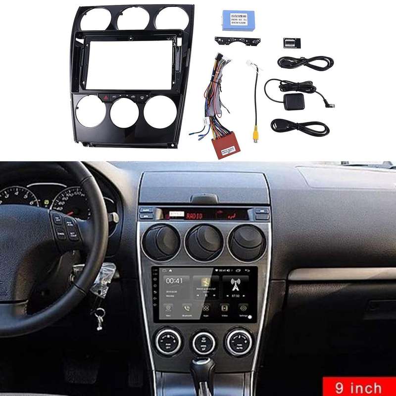 9Inch Car Stereo Fascia Panel Frame DVD Panel Bezel Frame Installation Trim Kit Fit for 6 Atenza 200