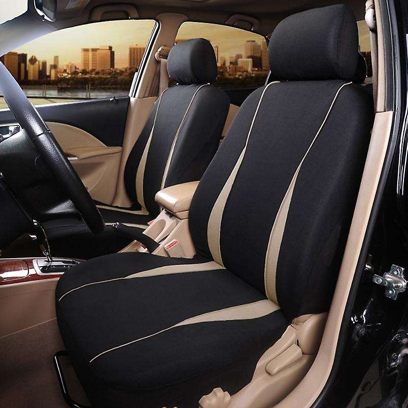 9PC/Set Universal Car Seat Covers Interior Accessories Seat Protectors Compatible Seat Covers Beige