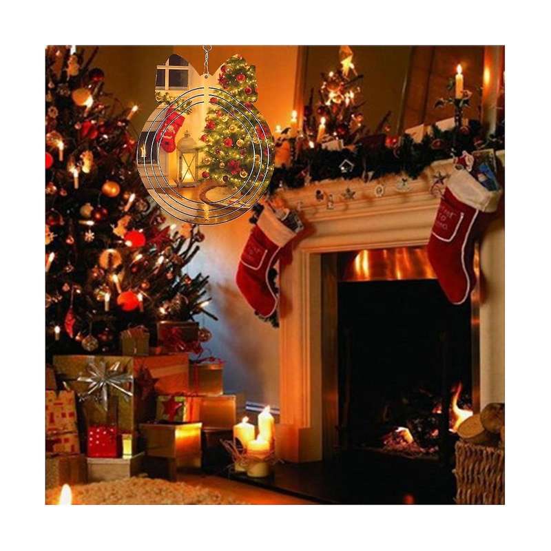 9pack 8 Inch Sublimation Wind Spinners Blanks Hanging Wind Spinners Christmas Decorate for Garden De