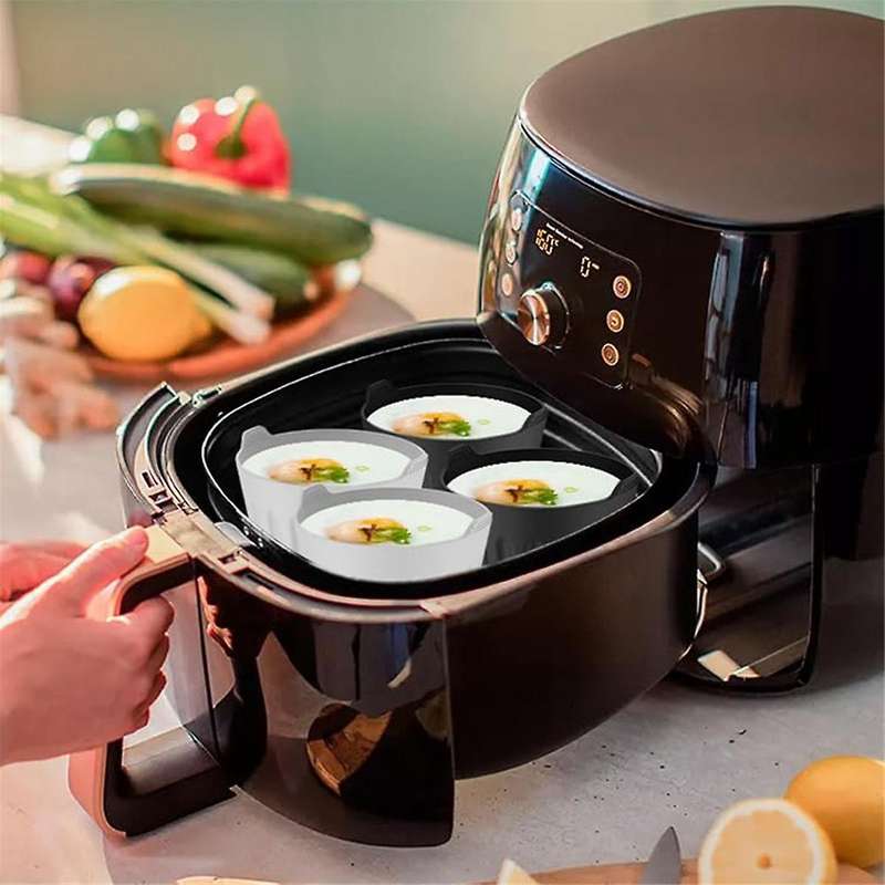 9Pcs Air Fryer Egg Poacher, Ramekins for Air Fryer, Silicone Egg Poaching Cups Reusable Silicone Ba