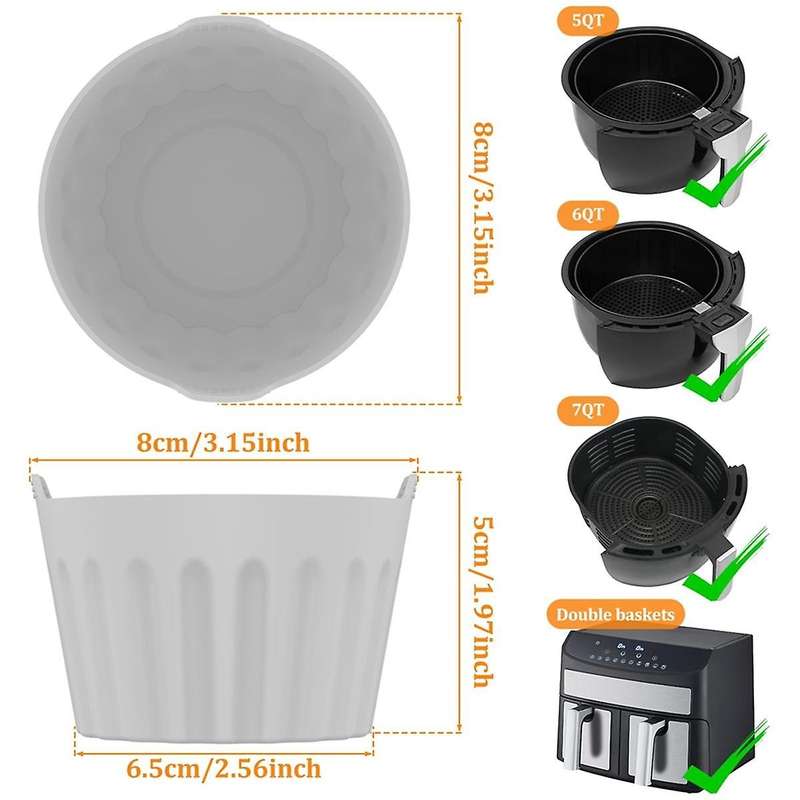 9Pcs Air Fryer Egg Poacher, Ramekins for Air Fryer, Silicone Egg Poaching Cups Reusable Silicone Ba