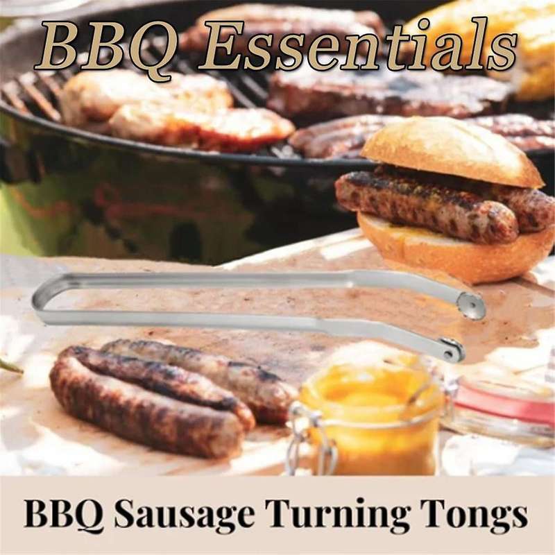 9Pcs BBQ Sausage Turning Tongs, Tongs for BBQ, BBQ Grill Tool, Essential BBQ Items