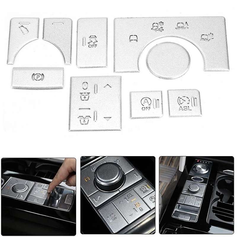 9PCS Car Alloy Interior Center Console Mode Button Sticker for Sport 2014-2017 Car Button Sticker