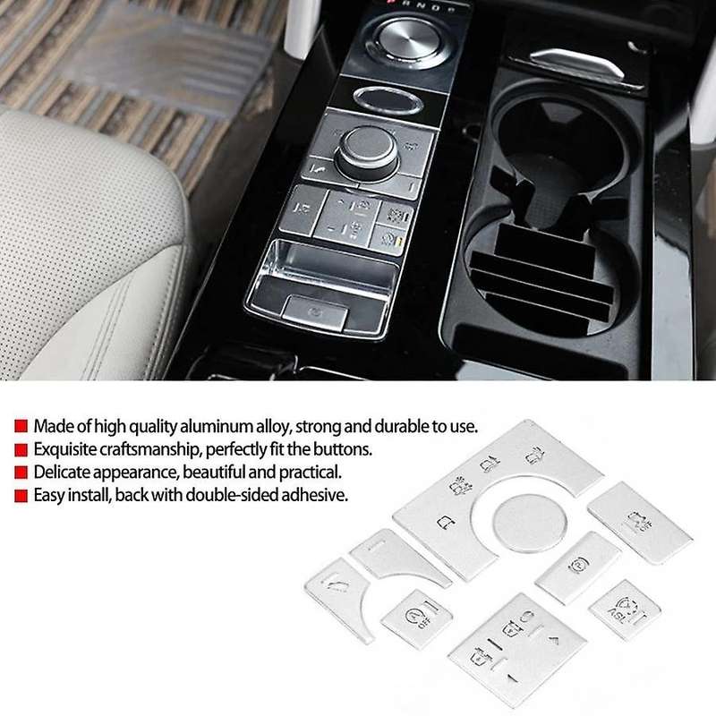 9PCS Car Alloy Interior Center Console Mode Button Sticker for Sport 2014-2017 Car Button Sticker