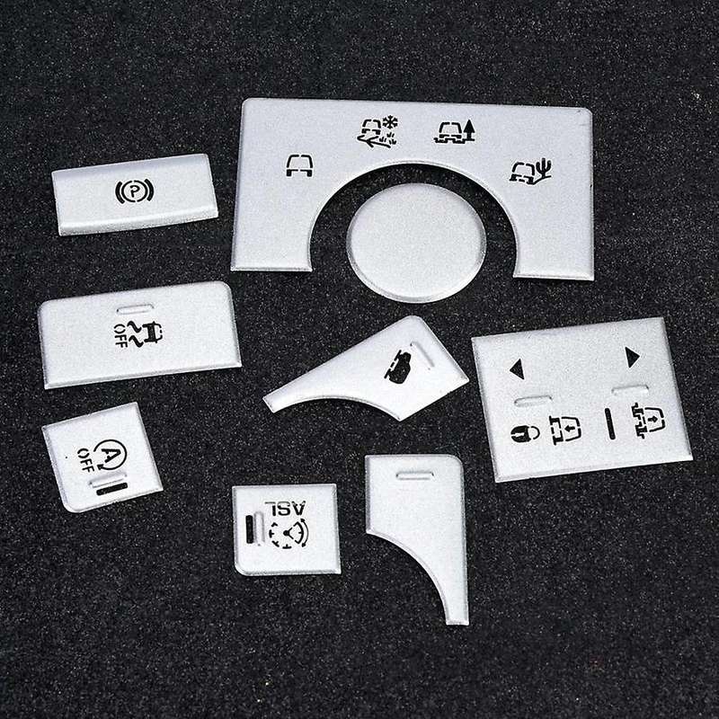 9PCS Car Alloy Interior Center Console Mode Button Sticker for Sport 2014-2017 Car Button Sticker