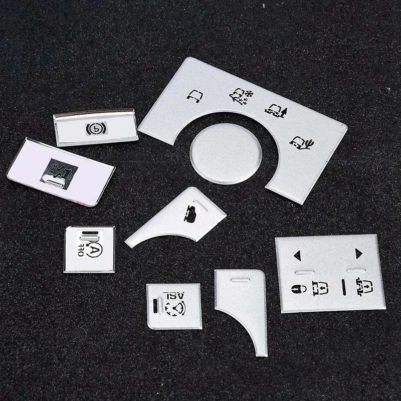 9PCS Car Alloy Interior Center Console Mode Button Sticker for Sport 2014-2017 Car Button Sticker