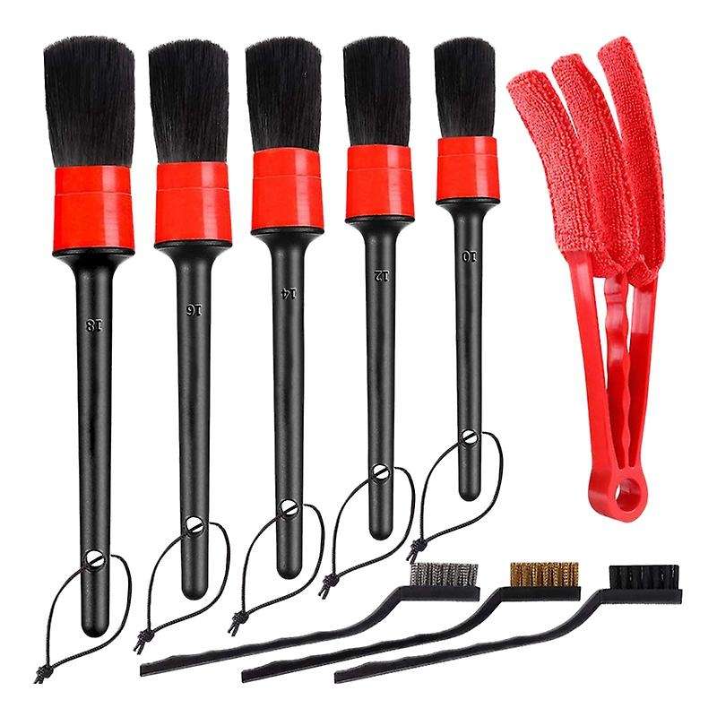 9PCS Car Detailing Brush for Washing Car Interior Cleaning Wheel spaceRims Dashboard Air Vent Trim D