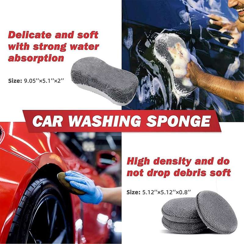 9pcs Car Cleaning Tool Kit, Microfiber Car Detailing Cleaning Tools Set for Interior Exterior Car W