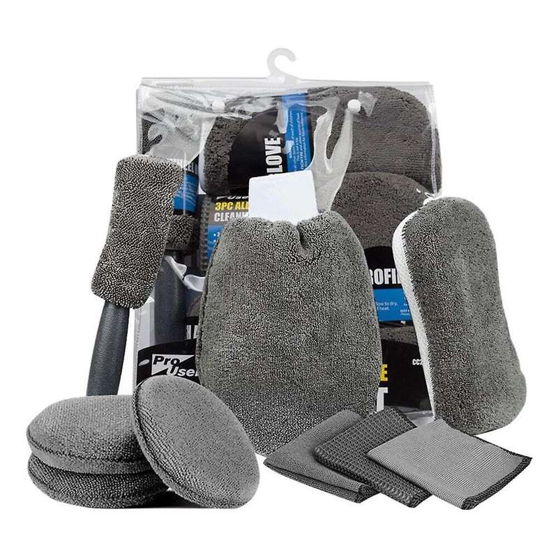 9pcs Car Cleaning Tool Kit, Microfiber Car Detailing Cleaning Tools Set for Interior Exterior Car Wa