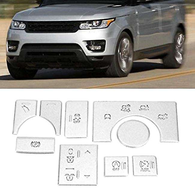 9Pcs Car Interior Center Console Mode Button Sticker Trim for Range Sport 2014 2015 2016 2017