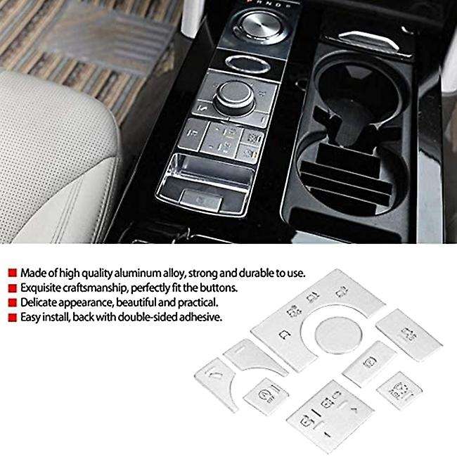 9Pcs Car Interior Center Console Mode Button Sticker Trim for Range Sport 2014 2015 2016 2017