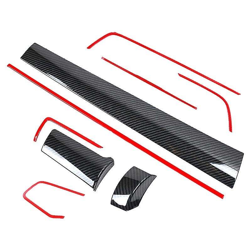 9Pcs Carbon Fiber Console Center Dashboard Cover Trim Decorative Stickers for 10Th 2016-2019 Car Acc