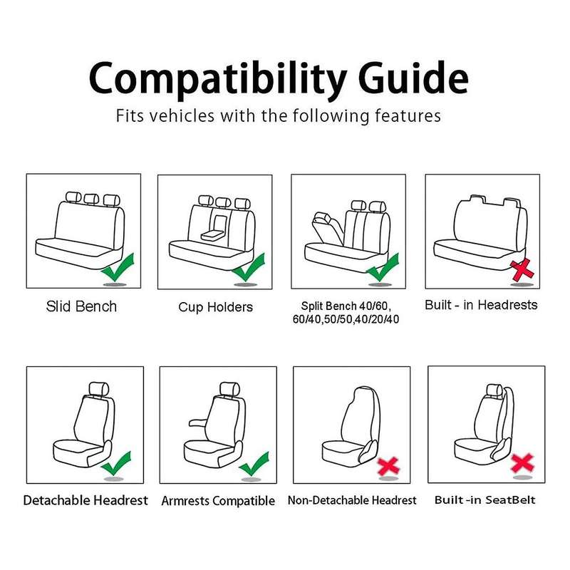 9Pcs Car Seat Cover Set Front Seat Cover Universal Breathable Soft Car Seat Cover Set