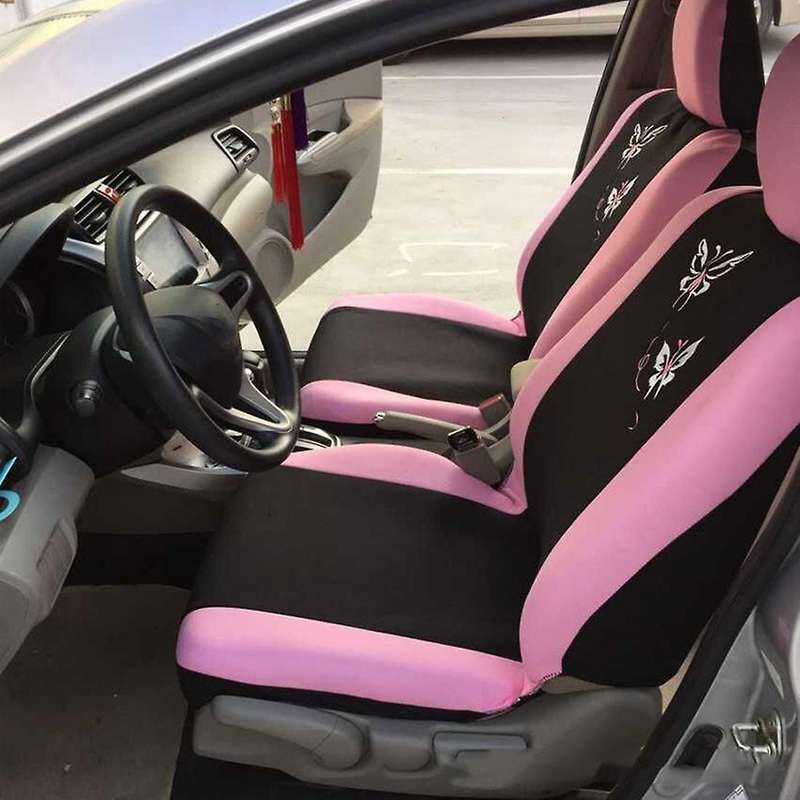 9Pcs Car Seat Covers Butterfly Embroidery Car-Styling Woman Seat Covers Automobiles Car Interior Acc