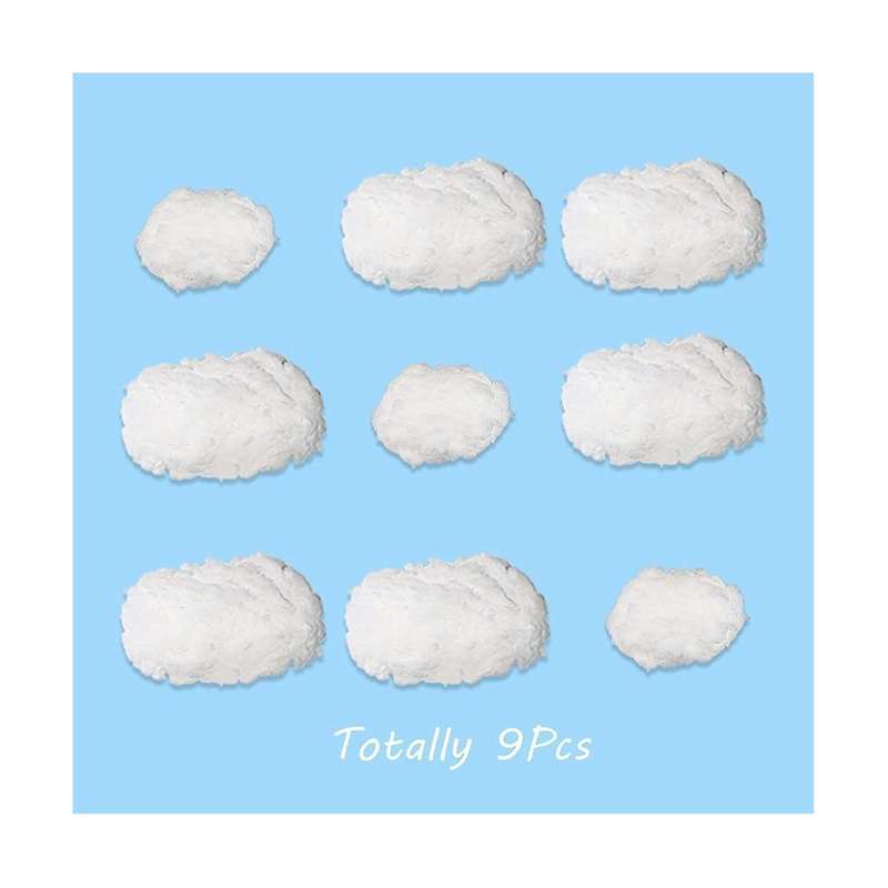 9pcs Clouds Decorations for Ceiling, Cotton Simulation Hanging Cloud Decoration, 3d Artificial Cloud