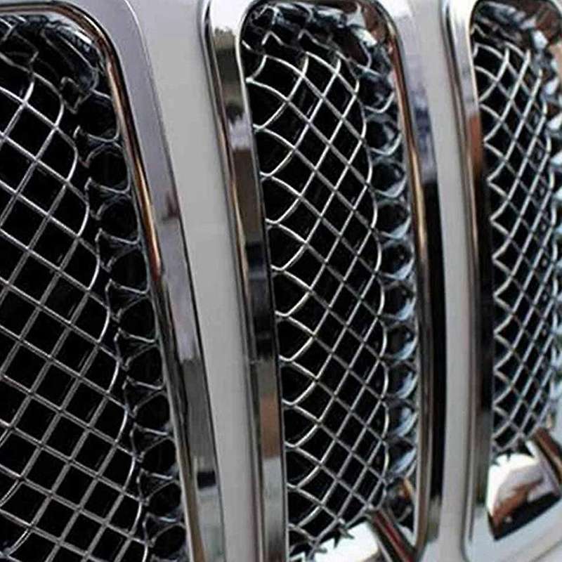 9Pcs Chrome Front Grille Mesh Trim+Head Light Cover Trim for Patriot 2011-2017
